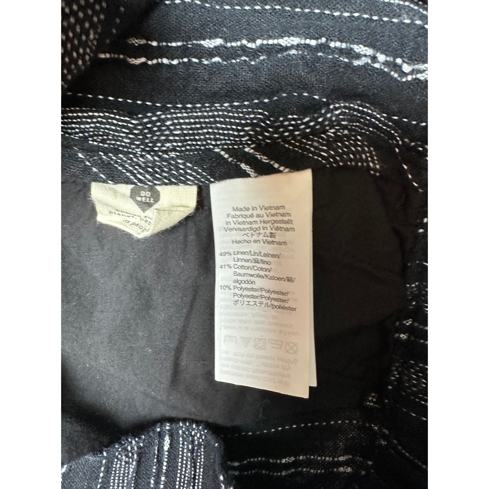 Madewell Linen Blend Pull On Shorts Black White Stripe Textured G2414 M - Picture 7 of 7